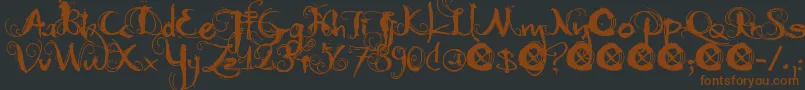 DkMoonlightShadow Font – Brown Fonts on Black Background