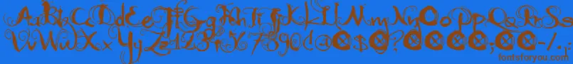 DkMoonlightShadow Font – Brown Fonts on Blue Background