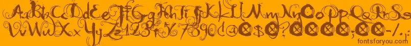 DkMoonlightShadow Font – Brown Fonts on Orange Background