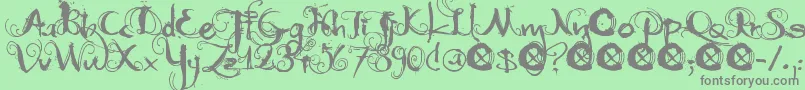 DkMoonlightShadow Font – Gray Fonts on Green Background