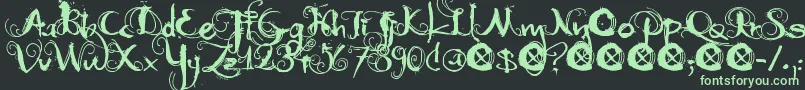 DkMoonlightShadow-Schriftart – Grüne Schriften auf schwarzem Hintergrund