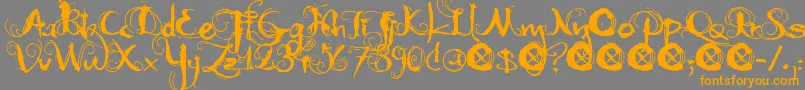 DkMoonlightShadow Font – Orange Fonts on Gray Background