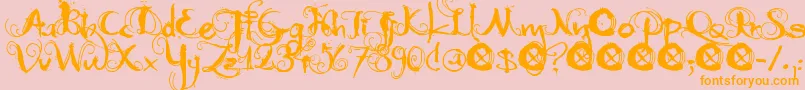 DkMoonlightShadow Font – Orange Fonts on Pink Background