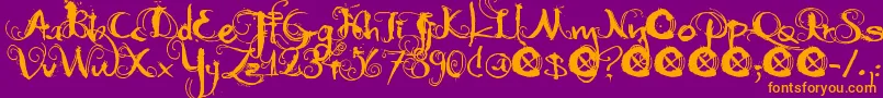 DkMoonlightShadow Font – Orange Fonts on Purple Background