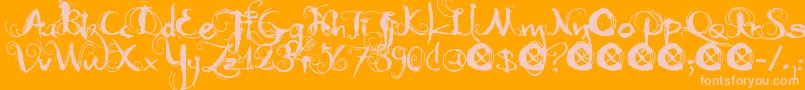 DkMoonlightShadow Font – Pink Fonts on Orange Background