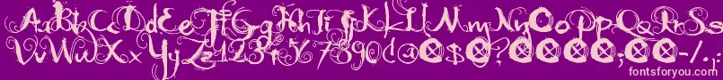DkMoonlightShadow Font – Pink Fonts on Purple Background