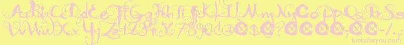 DkMoonlightShadow Font – Pink Fonts on Yellow Background