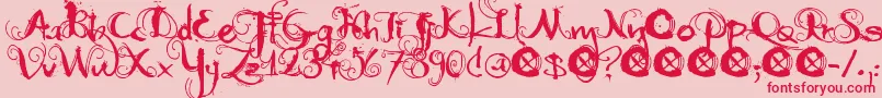DkMoonlightShadow Font – Red Fonts on Pink Background