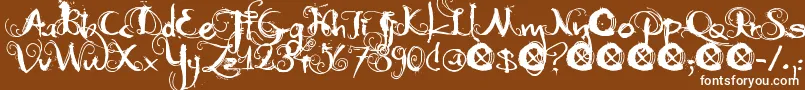 DkMoonlightShadow Font – White Fonts on Brown Background