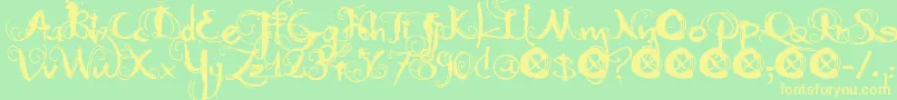 DkMoonlightShadow Font – Yellow Fonts on Green Background