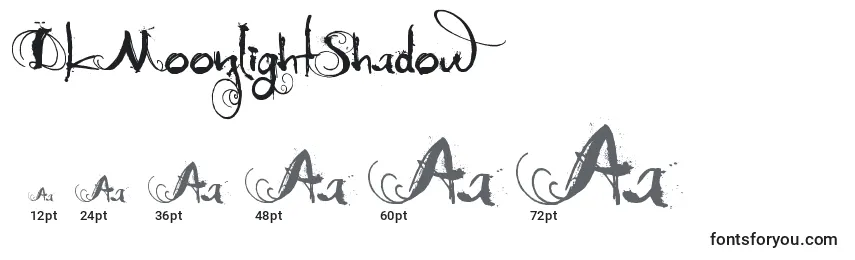 Größen der Schriftart DkMoonlightShadow