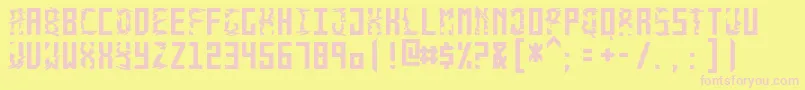 MonolythMonospacedWin Font – Pink Fonts on Yellow Background