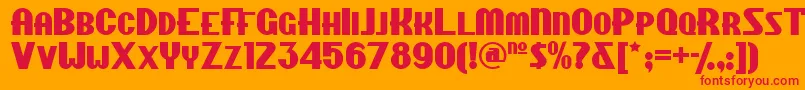 Chippewa Font – Red Fonts on Orange Background