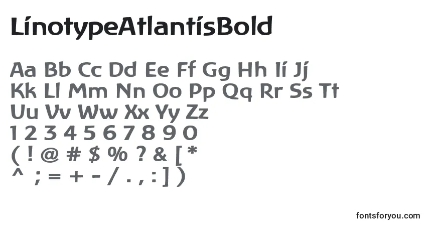 Czcionka LinotypeAtlantisBold – alfabet, cyfry, specjalne znaki