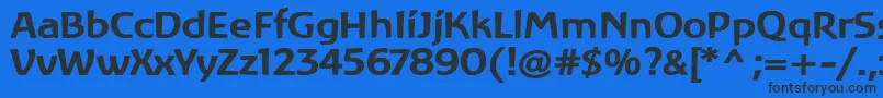Czcionka LinotypeAtlantisBold – czarne czcionki na niebieskim tle