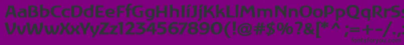 フォントLinotypeAtlantisBold – 紫の背景に黒い文字