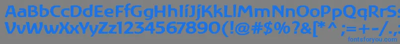 フォントLinotypeAtlantisBold – 灰色の背景に青い文字