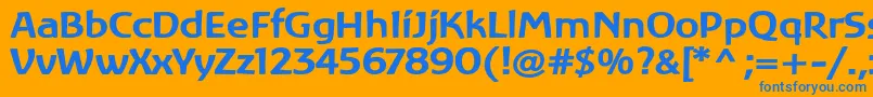 LinotypeAtlantisBold Font – Blue Fonts on Orange Background