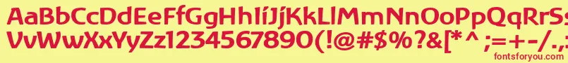 LinotypeAtlantisBold Font – Red Fonts on Yellow Background