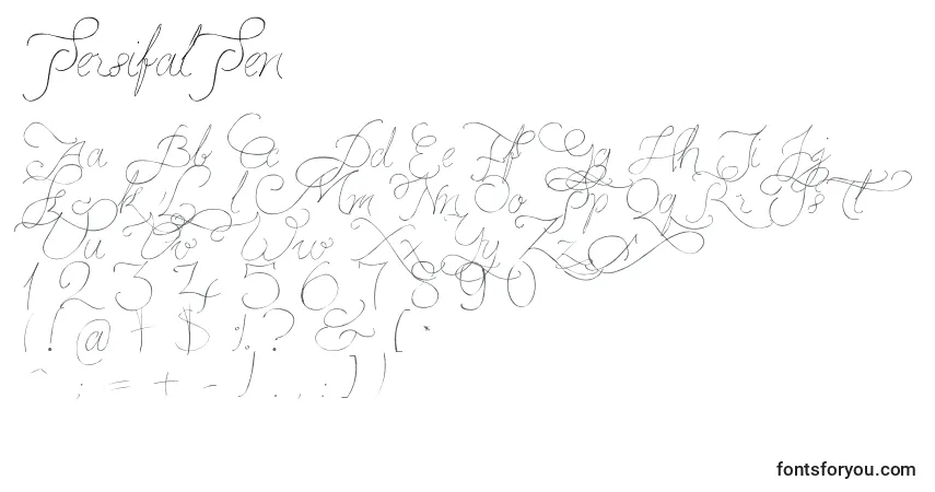 Fuente PersifalPen - alfabeto, números, caracteres especiales