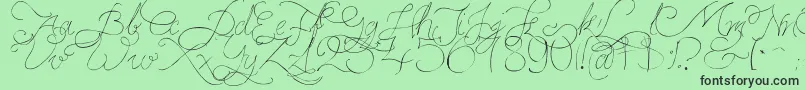 PersifalPen Font – Black Fonts on Green Background