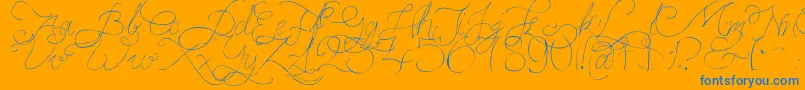 PersifalPen Font – Blue Fonts on Orange Background