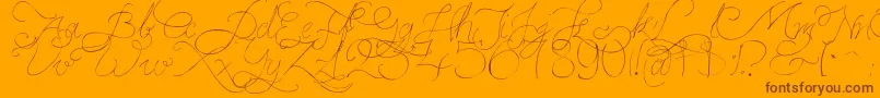 PersifalPen-Schriftart – Braune Schriften auf orangefarbenem Hintergrund