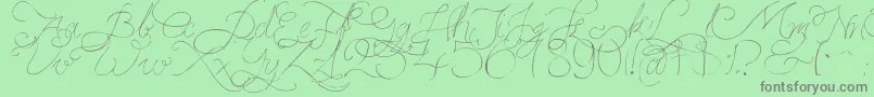 PersifalPen-Schriftart – Graue Schriften auf grünem Hintergrund