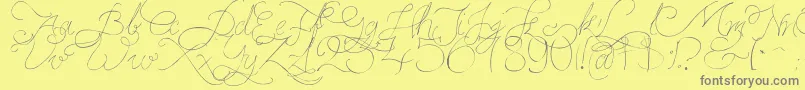 PersifalPen-Schriftart – Graue Schriften auf gelbem Hintergrund