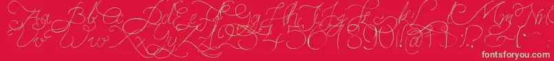 PersifalPen Font – Green Fonts on Red Background