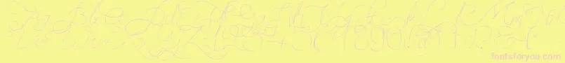 PersifalPen-Schriftart – Rosa Schriften auf gelbem Hintergrund