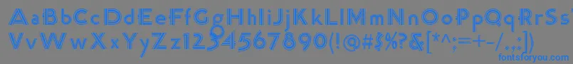フォントK22TriLineGothic – 灰色の背景に青い文字