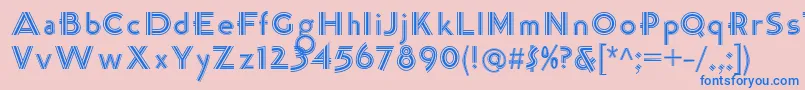 K22TriLineGothic Font – Blue Fonts on Pink Background