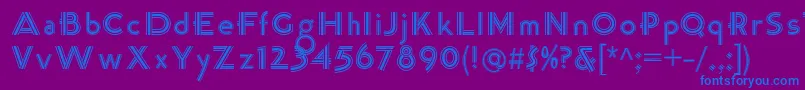 K22TriLineGothic Font – Blue Fonts on Purple Background