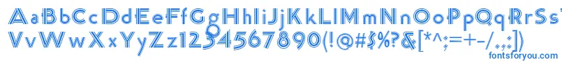 K22TriLineGothic Font – Blue Fonts on White Background