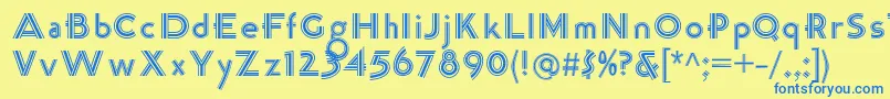 More about K22TriLineGothic Font K22TriLineGothic Font – Blue Fonts on Yellow Background