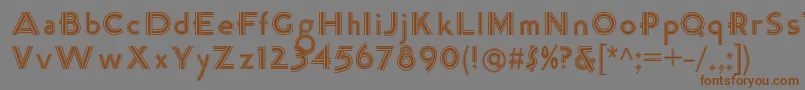 Шрифт K22TriLineGothic – коричневые шрифты на сером фоне