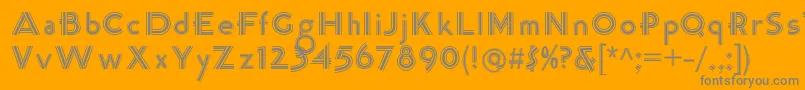 K22TriLineGothic-Schriftart – Graue Schriften auf orangefarbenem Hintergrund