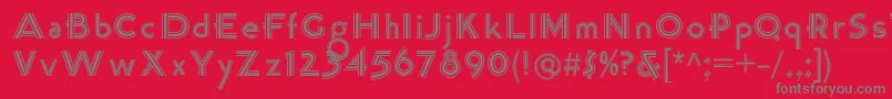 Шрифт K22TriLineGothic – серые шрифты на красном фоне