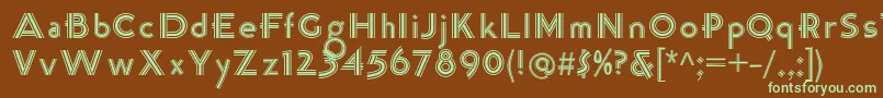 K22TriLineGothic Font – Green Fonts on Brown Background