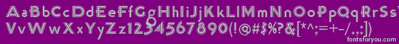 K22TriLineGothic Font – Green Fonts on Purple Background