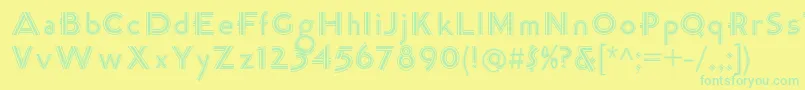 K22TriLineGothic Font – Green Fonts on Yellow Background