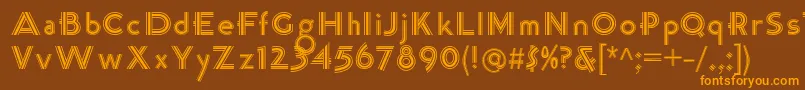 K22TriLineGothic Font – Orange Fonts on Brown Background