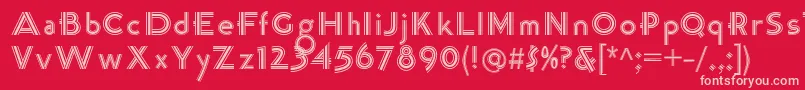 Шрифт K22TriLineGothic – розовые шрифты на красном фоне