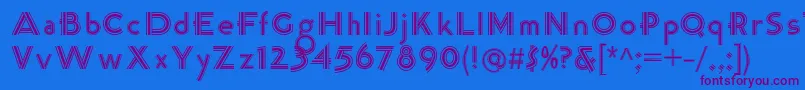 K22TriLineGothic Font – Purple Fonts on Blue Background