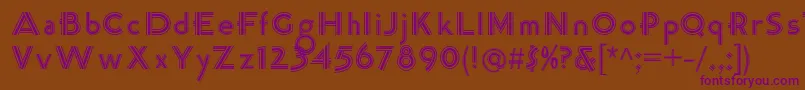 Czcionka K22TriLineGothic – fioletowe czcionki na brązowym tle