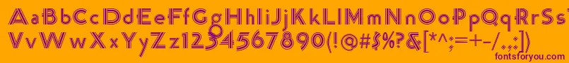 K22TriLineGothic Font – Purple Fonts on Orange Background