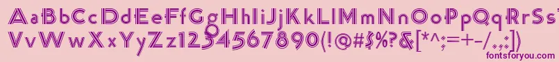K22TriLineGothic-fontti – violetit fontit vaaleanpunaisella taustalla