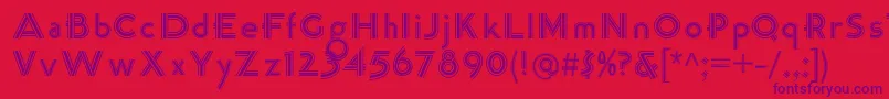 Шрифт K22TriLineGothic – фиолетовые шрифты на красном фоне
