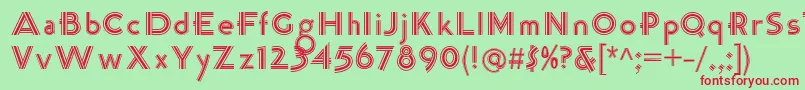 K22TriLineGothic Font – Red Fonts on Green Background